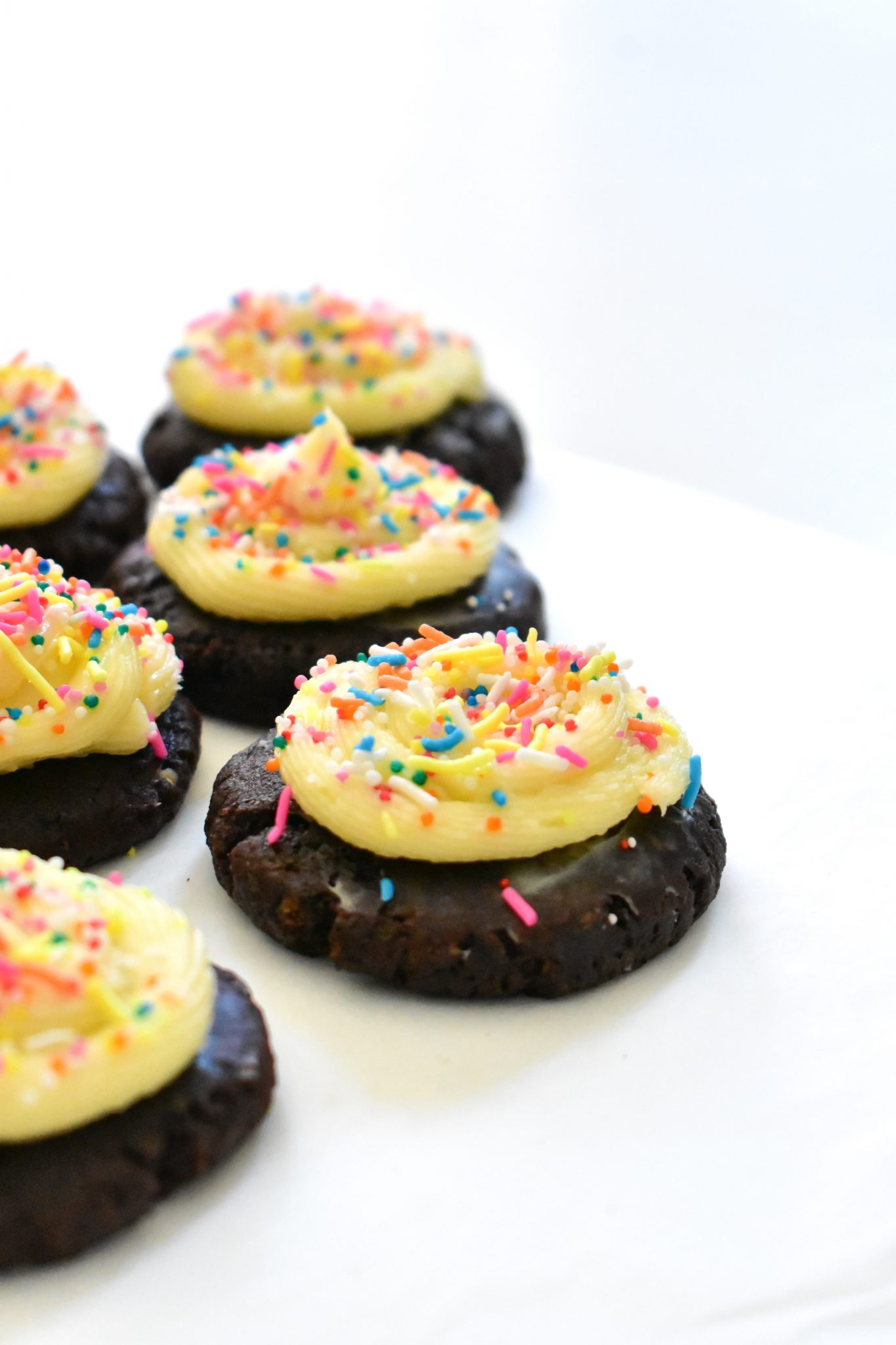 Dark Chocolate Cookies with Cream Cheese Frosting