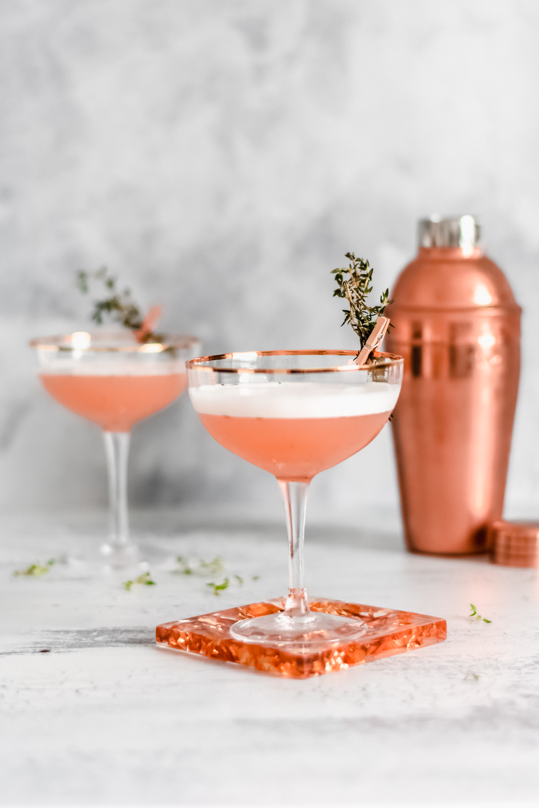 Rose Gold Valentines Gin Cocktails