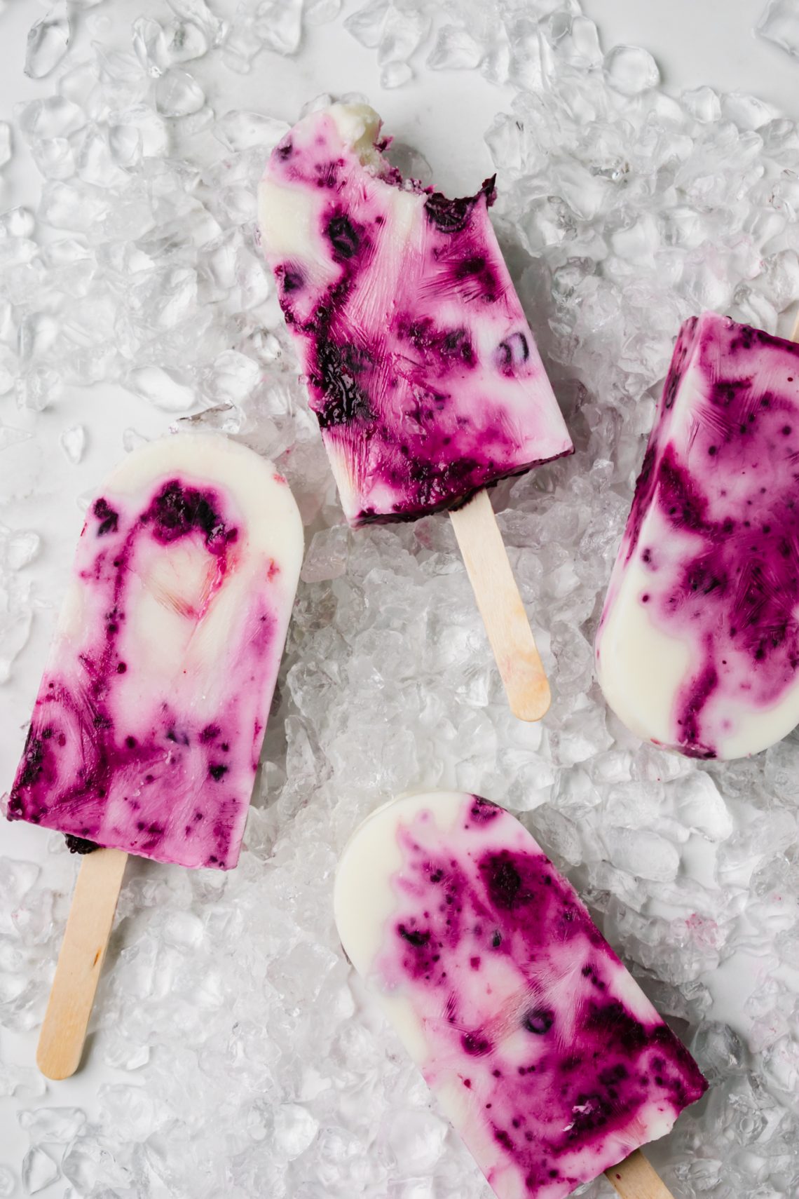 Blueberry and Chia Yoghurt Popsicles