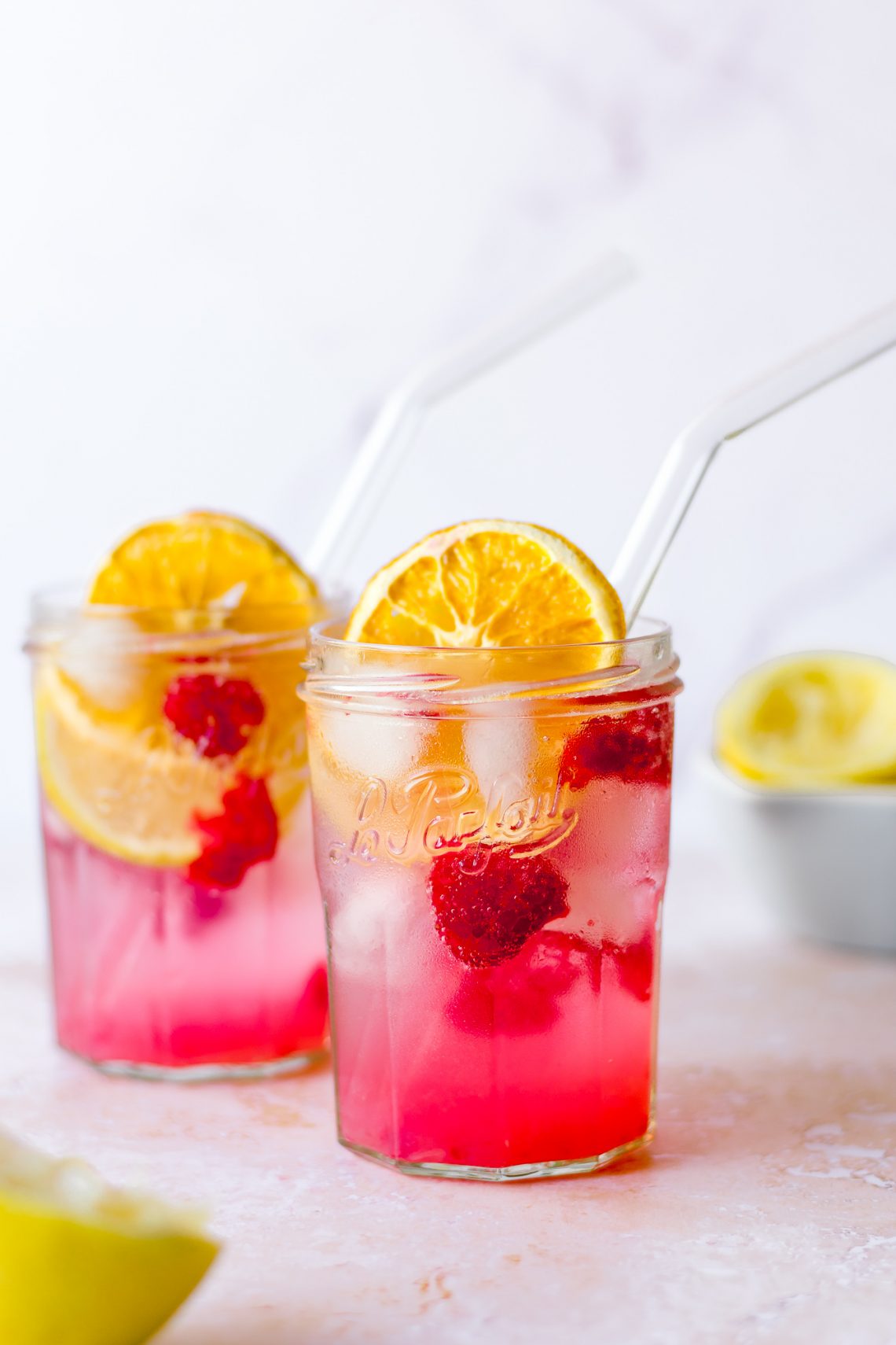 Healthier Lemon and Raspberry Lemonade